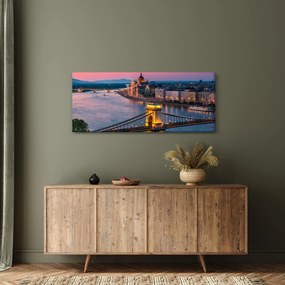 Obraz - Panorama mesta, Budapešť, Maďarsko (120x50 cm)