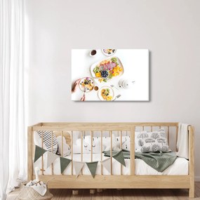 Obraz tanierov s ovocím na stole (90x60 cm)