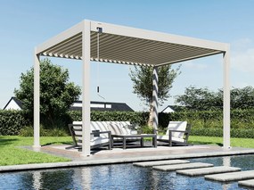 Bioklimatická pergola POSITO 4x3m krémová - voľne stojaca dodanie: BEZ MONTÁŽE