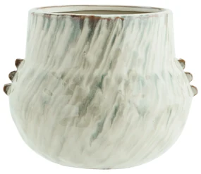 MADAM STOLTZ Keramický obal na kvety Off White 21 cm