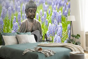 Samolepiaca fototapeta Budha s jing a jang uprostred kvetín