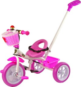 LEAN Trike Trojkolka PRO100 ružová s košíkom kolesá EVA