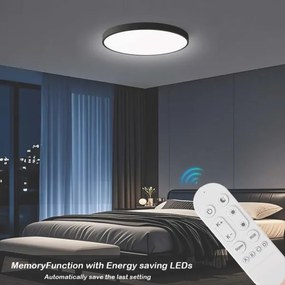 Immax NEO 07313L-LED SEMPLICI - stmievateľné stropné svietidlo 96 W/230 V, priemer 80 cm, Tuya Wi‑Fi, čierne, s diaľkovým ovládaním