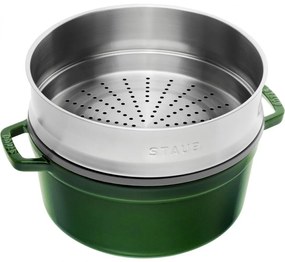 Staub Cocotte okrúhly hrniec s vložkou na varenie v pare 26 cm/5,2 l bazalka, 1133885