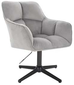 LuxuryForm DESIGN Kreslo AMALFI VELUR na čiernom kríži - svetlo šedé
