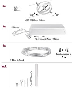 Paulmann 94436 - SADA 5xGU5,3/10W Bodové svietidlo CARDAN 230V matný chróm