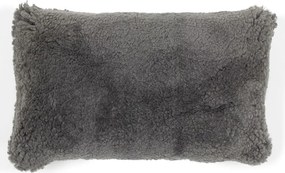 Šedý podlhovastý vankúš z ovčej kože - 50 * 30 * 15cm