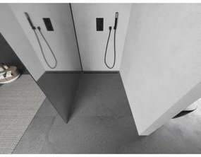 Mexen Kioto L, sprchová zástena Walk-In 70 x 200 cm, 8mm sklo vzor zrkadlo, čierny profil, 800-070-103-70-50