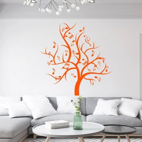 Veselá Stena Samolepka Hudobný strom Farba: oranžová, Veľkosť: 100 x 100 cm