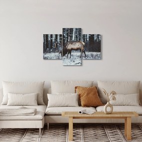 Obraz - jeleň v zime (90x60 cm)