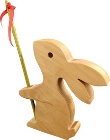 AMADEA Drevená dekorácia zajac, masívne drevo, 15 cm, český výrobok