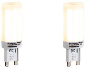 Sada 2 G9 3-stupňových stmievateľných LED žiaroviek opál 4,5W 500 lm 2700K