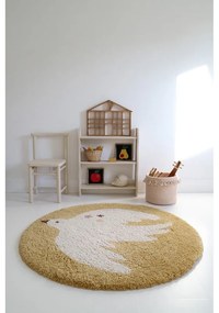 Okrovožltý detský koberec ø120 cm Bohemian Bird Miel – Nattiot