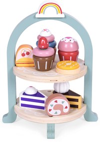 Čajovo-kávový servis so sušienkami šálky čajník podnos tanier ECOTOYS