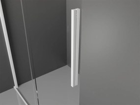 Mexen Velar, sprchový kút s posuvnými dverami 140(dvere) x 90(stena) cm, 8mm číre sklo, biela, 871-140-090-01-20
