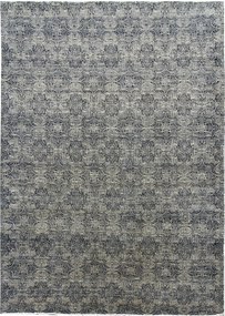 Diamond Carpets India, Ručne viazaný kusový koberec Diamond DC-JK 1 SILVER / BLACK, 140x200, šedá, chodba / predsieň