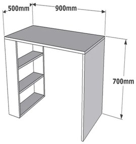 Pracovný stôl COOL 70x90 cm biela