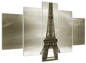 Obraz Eiffelovej veže a červeného auta (150x105 cm)
