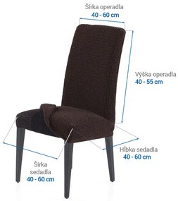 Super strečové poťahy NIAGARA čokoládová stoličky s operadlom 2 ks (40 x 40 x 55 cm)