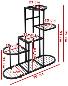 Květinový stojan STIGAN černý