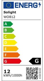 SOLIGHT LED vonkajšie nástenné svietidlo TERNI 12W | 3000K | 560lm | IP44, čierne