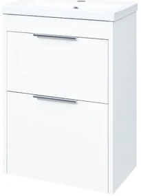 Mereo Mereo, Vigo, kúpeľňová skrinka s keramickým umývadlom, 51 cm, biela, dub, MER-CN310