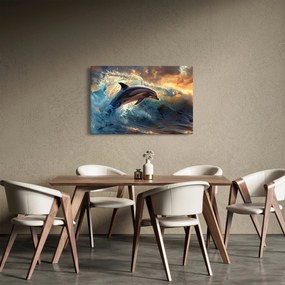 Obraz - Delfín, ilustrácie (90x60 cm)