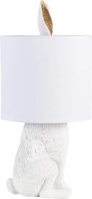 Biela stolná lampa králik s bielym tienidlom Rabbi - Ø 20*45 cm E27/max 1*60W