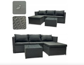 Súprava záhradného nábytku z technoratanu v sivej farbe