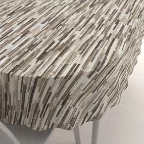 Biante Dekoračný oválny obrus Leona LN-176 Hnedo-béžové pásiky 60x100 cm