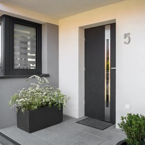 PLASTOVÝ KVETINÁČ NA KOLIESKACH BETONIQUE 39X39X78 CM IMITÁCIA BETÓNU ČIERNA