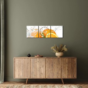 Obraz - Šťavnaté pomaranče (s hodinami) (90x30 cm)