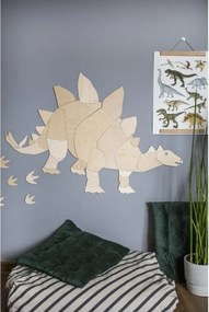 Drevená nástenná dekorácia Origami Stegosaurus – dinosaurus do detskej izby S