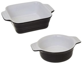 Keramická zapekacia misa Simple Black sada 2ks