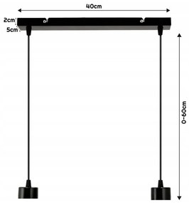 BERGE Sklenená LED stropná lampa 2xE27 - dymová guľa