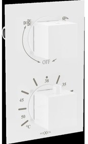 Mexen Cube termostatická vaňovo-sprchová batéria s 2 vývodmi, biela - 77502-20