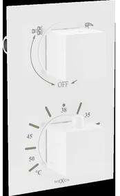 Mexen Cube termostatická vaňovo-sprchová batéria s 2 vývodmi, biela - 77502-20