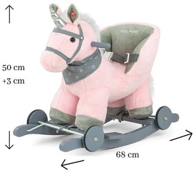 Hojdací koník s melódiou a kolieskami Milly Mally Polly rúžový