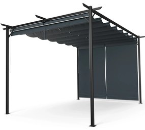 Blumfeldt Pantheon Robust Pergola 3x4 m, práškovo lakovaná oceľ, odolná voči poveternostným vplyvom, s bočnými roletami