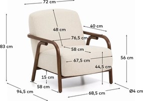 Béžové ženilkové kreslo Sylo – Kave Home