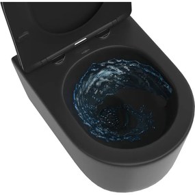 Mexen Sofia, závesná WC misa 490x360x355 mm, Rimless Tornádo + WC sedadlo z duroplastu, čierna matná, 30540185T