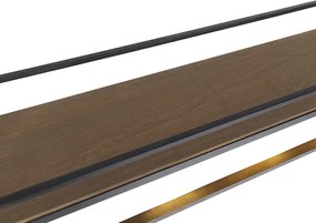 Priemyselné závesné svietidlo čierne s dreveným regálom 4-svetlo - Cage Rack