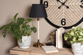 Stolová lampa s bielo-zlatou základňou a čiernym tienidlom Vileo - Ø 22*53 cm E27/max 1*60W