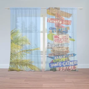 Sablio Záclony Ukazovatele miest: 2ks 150x250cm
