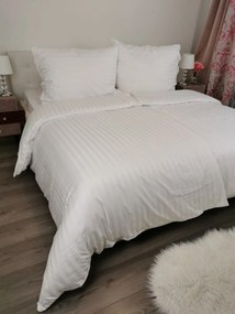 Obliečky damaškové biele TiaHome - 1x Vankúš 90x70cm, 1x Paplón 140x220cm