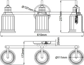 Quoizel QZ-SWELL3-BB-BATH-LED Kúpeľňové nástenné svietidlo SWELL 3xG9/3W/230V IP44 zlaté