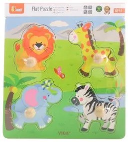Viga drevené puzzle - Divoké zvieratá