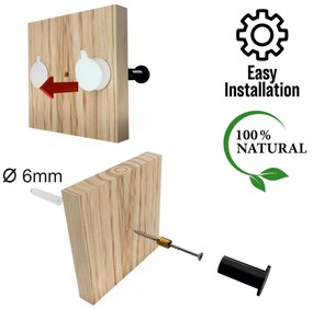 Dekorstudio Nástenný vešiak KVADRAT olejovaný dub - 3 kusy