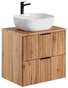 Závesná skrinka Casad Smile s doskou a umývadlom dub wotan