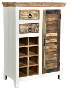 furniture-nabytek.cz - Masívna komoda Perth z recyklovaného dreva, lakovaná, biela/farbistá – 80×42×110 cm
